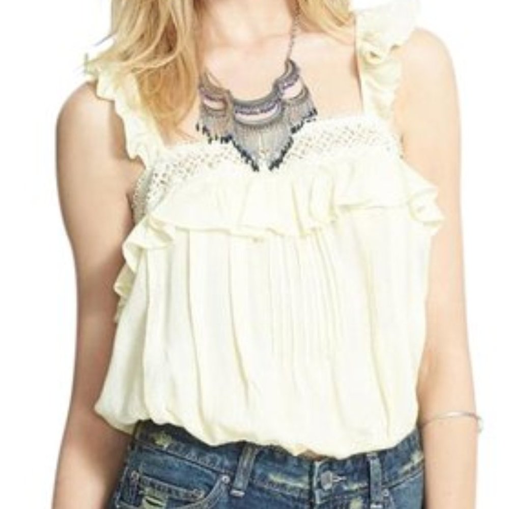 Free People Prairie Ruffle Cami Top